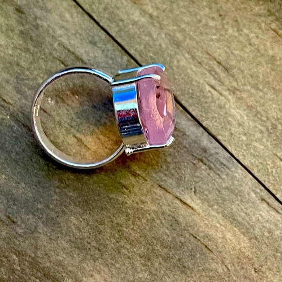 Barbie Pink Kunzite Facet Gemstone Boho Ring - Picture 6 of 8